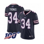 Men's Buffalo Bills #34 Thurman Thomas Limited Navy Blue Inverted Legend 100th Season Football Jersey