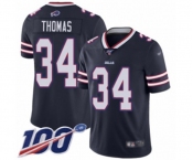 Men's Buffalo Bills #34 Thurman Thomas Limited Navy Blue Inverted Legend 100th Season Football Jersey