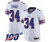 Men's Buffalo Bills #34 Thurman Thomas White Vapor Untouchable Limited Player 100th Season Football Jersey