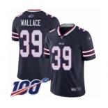 Men's Buffalo Bills #39 Levi Wallace Limited Navy Blue Inverted Legend 100th Season Football Jersey