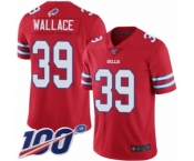 Men's Buffalo Bills #39 Levi Wallace Limited Red Rush Vapor Untouchable 100th Season Football Jersey