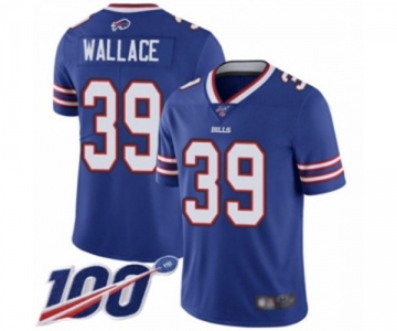 Men's Buffalo Bills #39 Levi Wallace Royal Blue Team Color Vapor Untouchable Limited Player 100th Season Football Jersey