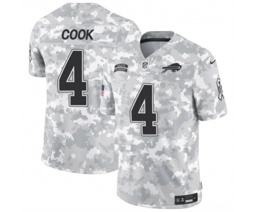 Men's Buffalo Bills #4 James Cook 2024 F.U.S.E. Arctic Camo Salute to Service Limited Football Stitched Jersey