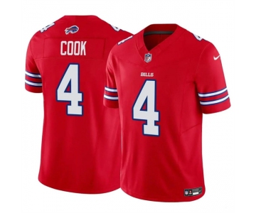 Men's Buffalo Bills #4 James Cook Red 2023 F.U.S.E. Vapor Untouchable Limited Football Stitched Jersey