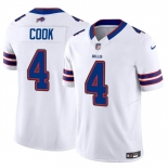 Men's Buffalo Bills #4 James Cook White 2023 F.U.S.E. Vapor Untouchable Limited Football Stitched Jersey