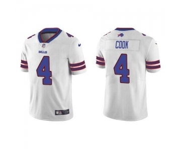 Men's Buffalo Bills #4 James Cook White Vapor Untouchable Limited Stitched Jersey