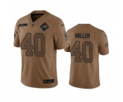 Men's Buffalo Bills #40 Von Miller 2023 Brown Salute To Service Limited Football Stitched Jersey