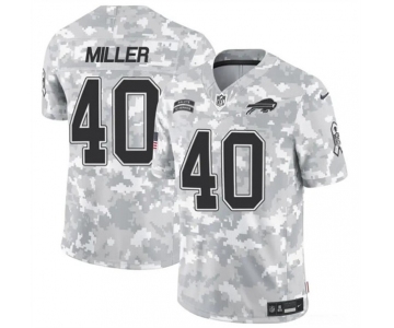 Men's Buffalo Bills #40 Von Miller 2024 F.U.S.E. Arctic Camo Salute to Service Limited Football Stitched Jersey