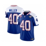 Men's Buffalo Bills #40 Von Miller Blue White 2023 F.U.S.E. 75th Anniversary Throwback Vapor Untouchable Limited Football Stitched Jersey