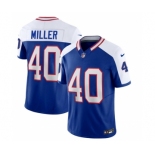 Men's Buffalo Bills #40 Von Miller Blue White 2023 F.U.S.E. Throwback Vapor Untouchable Limited Football Stitched Jersey