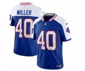 Men's Buffalo Bills #40 Von Miller Blue White 2023 F.U.S.E. Throwback Vapor Untouchable Limited Football Stitched Jersey