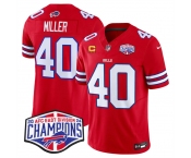 Men's Buffalo Bills #40 Von Miller Red F.U.S.E. 2024 AFC East Division Champions With 4-Star C Ptach Vapor Limited Stitched Football Jersey