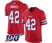 Men's Buffalo Bills #42 Patrick DiMarco Limited Red Rush Vapor Untouchable 100th Season Football Jersey