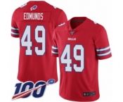 Men's Buffalo Bills #49 Tremaine Edmunds Limited Red Rush Vapor Untouchable 100th Season Football Jersey