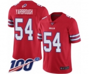 Men's Buffalo Bills #54 Eddie Yarbrough Limited Red Rush Vapor Untouchable 100th Season Football Jersey