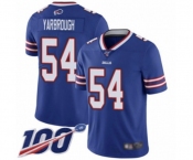 Men's Buffalo Bills #54 Eddie Yarbrough Royal Blue Team Color Vapor Untouchable Limited Player 100th Season Football Jersey