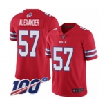 Men's Buffalo Bills #57 Lorenzo Alexander Limited Red Rush Vapor Untouchable 100th Season Football Jersey