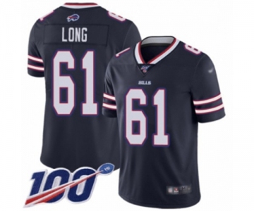 Men's Buffalo Bills #61 Spencer Long Limited Navy Blue Inverted Legend 100th Season Football Jersey