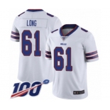 Men's Buffalo Bills #61 Spencer Long White Vapor Untouchable Limited Player 100th Season Football Jersey