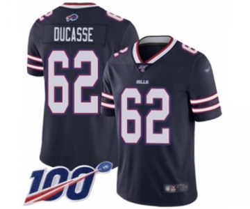 Men's Buffalo Bills #62 Vladimir Ducasse Limited Navy Blue Inverted Legend 100th Season Football Jersey