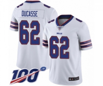 Men's Buffalo Bills #62 Vladimir Ducasse White Vapor Untouchable Limited Player 100th Season Football Jersey