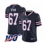 Men's Buffalo Bills #67 Quinton Spain Limited Navy Blue Inverted Legend 100th Season Football Jersey