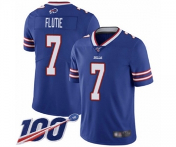 Men's Buffalo Bills #7 Doug Flutie Royal Blue Team Color Vapor Untouchable Limited Player 100th Season Football Jersey