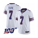 Men's Buffalo Bills #7 Doug Flutie White Vapor Untouchable Limited Player 100th Season Football Jersey