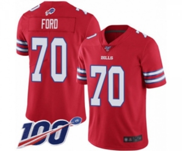 Men's Buffalo Bills #70 Cody Ford Limited Red Rush Vapor Untouchable 100th Season Football Jersey