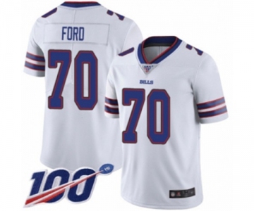 Men's Buffalo Bills #70 Cody Ford White Vapor Untouchable Limited Player 100th Season Football Jersey