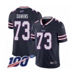 Men's Buffalo Bills #73 Dion Dawkins Limited Navy Blue Inverted Legend 100th Season Football Jersey