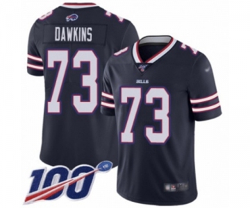 Men's Buffalo Bills #73 Dion Dawkins Limited Navy Blue Inverted Legend 100th Season Football Jersey