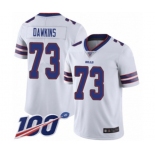 Men's Buffalo Bills #73 Dion Dawkins White Vapor Untouchable Limited Player 100th Season Football Jersey