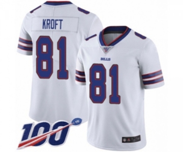 Men's Buffalo Bills #81 Tyler Kroft White Vapor Untouchable Limited Player 100th Season Football Jersey