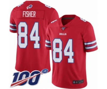 Men's Buffalo Bills #84 Jake Fisher Limited Red Rush Vapor Untouchable 100th Season Football Jersey