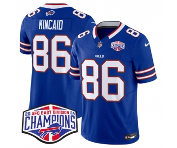 Men's Buffalo Bills #86 Dalton Kincaid Royal F.U.S.E. 2024 AFC East Division Champions Vapor Limited Stitched Football Jersey