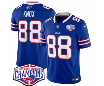 Men's Buffalo Bills #88 Dawson Knox Royal F.U.S.E. 2024 AFC East Division Champions Vapor Limited Stitched Football Jersey