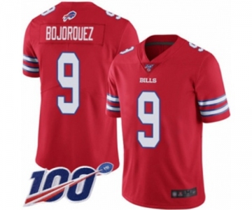 Men's Buffalo Bills #9 Corey Bojorquez Limited Red Rush Vapor Untouchable 100th Season Football Jersey