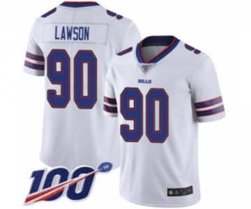 Men's Buffalo Bills #90 Shaq Lawson White Vapor Untouchable Limited Player 100th Season Football Jersey