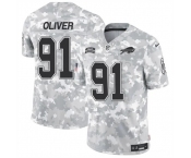 Men's Buffalo Bills #91 Ed Oliver 2024 F.U.S.E. Arctic Camo Salute to Service Limited Football Stitched Jersey