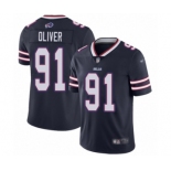 Men's Buffalo Bills #91 Ed Oliver Limited Navy Blue Inverted Legend Football Jersey