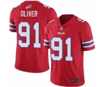 Men's Buffalo Bills #91 Ed Oliver Limited Red Rush Vapor Untouchable Football Jersey