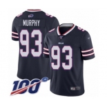 Men's Buffalo Bills #93 Trent Murphy Limited Navy Blue Inverted Legend 100th Season Football Jersey