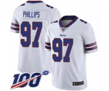 Men's Buffalo Bills #97 Jordan Phillips White Vapor Untouchable Limited Player 100th Season Football Jersey