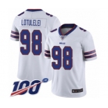 Men's Buffalo Bills #98 Star Lotulelei White Vapor Untouchable Limited Player 100th Season Football Jersey