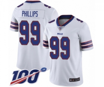 Men's Buffalo Bills #99 Harrison Phillips White Vapor Untouchable Limited Player 100th Season Football Jersey