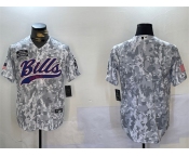 Men's Buffalo Bills Blank 2024 Arctic Camo Salute To Service Stitched Baseball Jersey