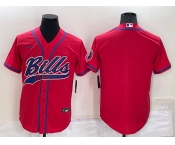 Men's Buffalo Bills Blank Red Stitched MLB Cool Base Nike Baseball Jersey