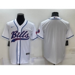 Men's Buffalo Bills Blank White Stitched MLB Cool Base Nike Baseball Jersey