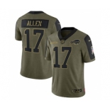 Men's Buffalo Bills Josh Allen Football Olive 2021 Salute To Service Limited Player Jersey